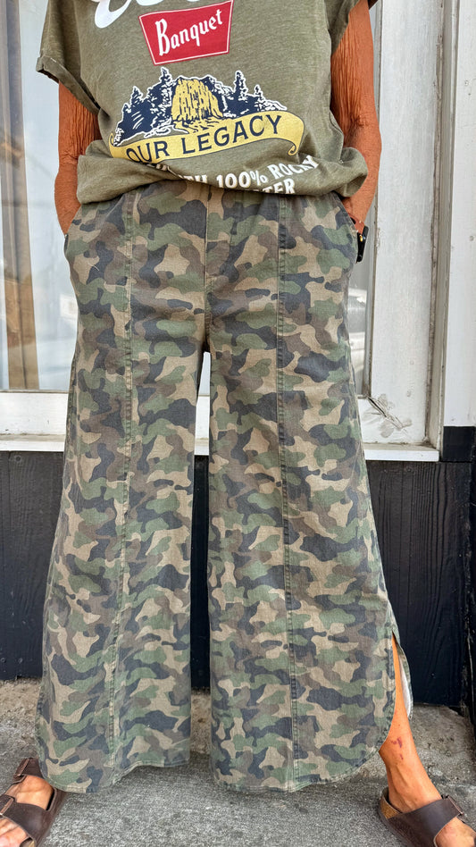 Camo Tulip Flare Pants
