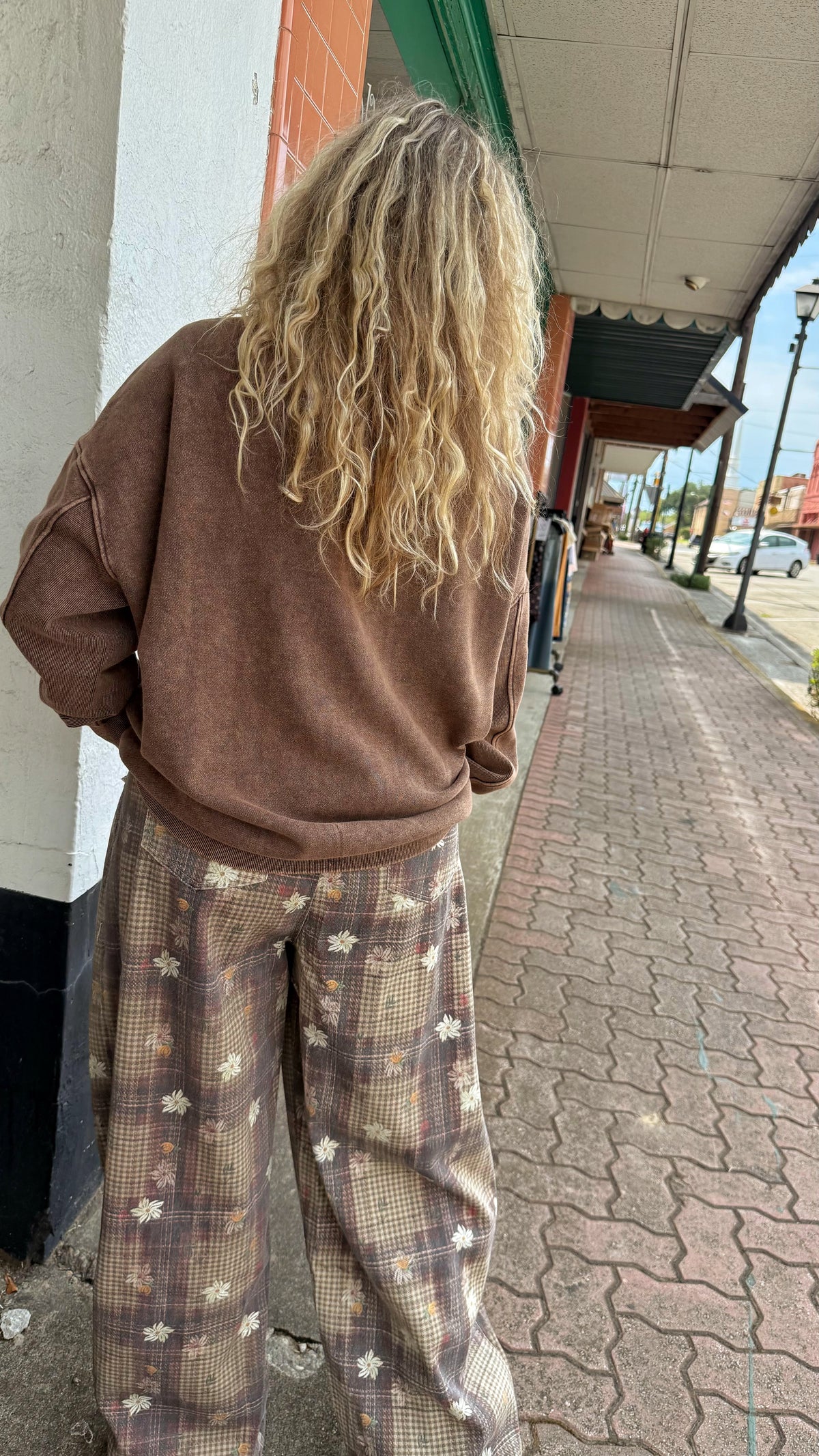 Dark Brown Washed Sweatshirt