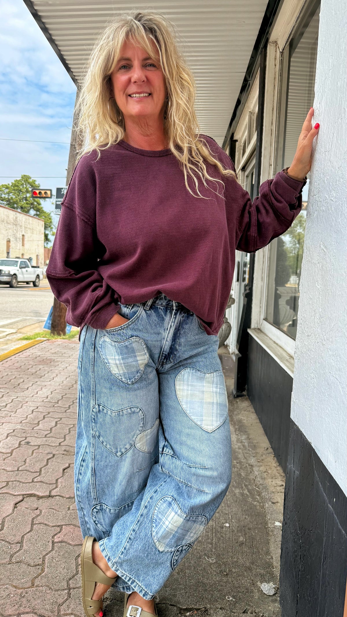 Dark Cherry Cotton Sweatshirt