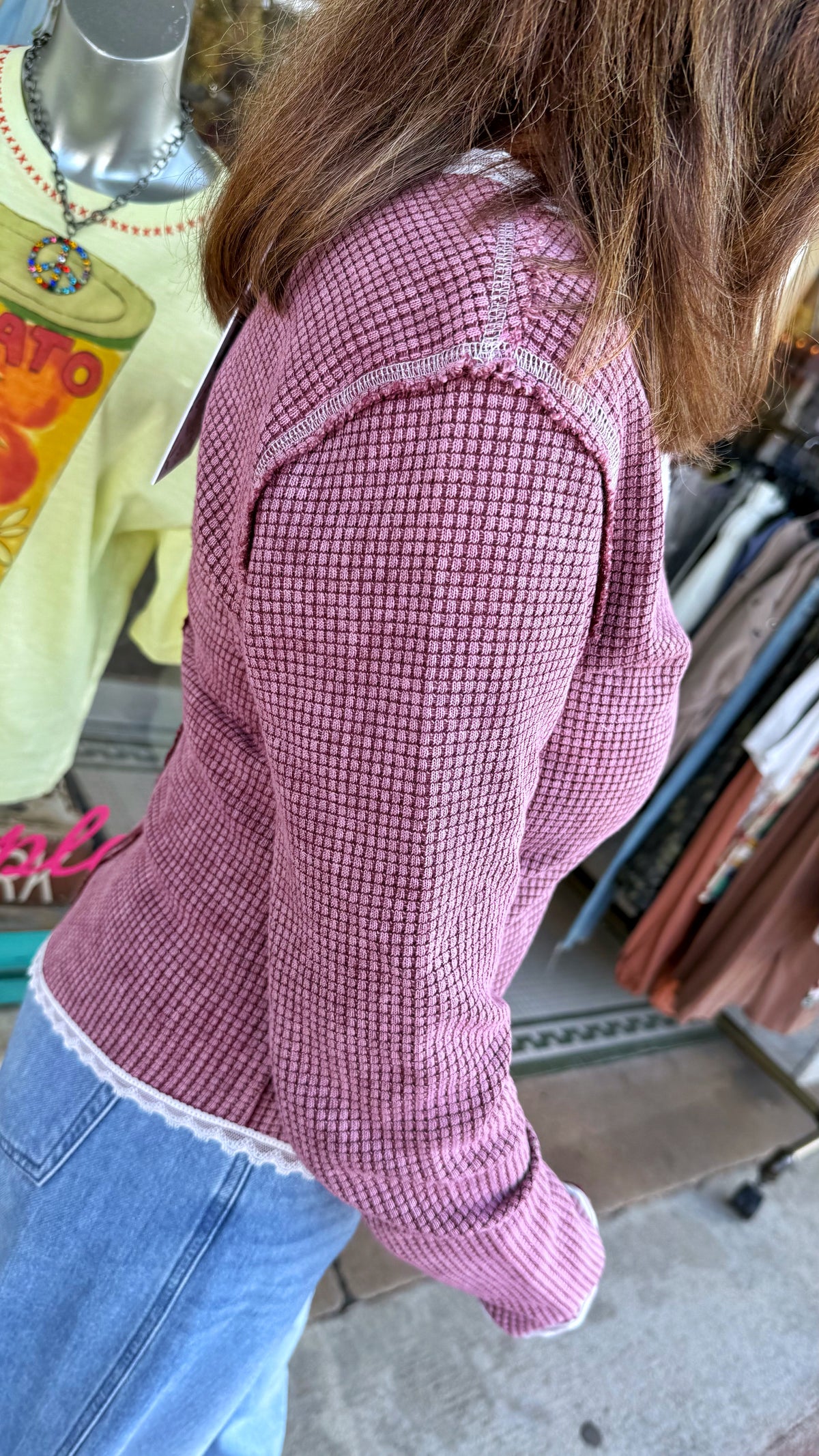 Blood Red Vintage Washed Knit Top