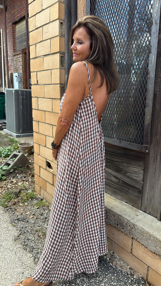 Sweet Magnolia Gingham Maxi Dress
