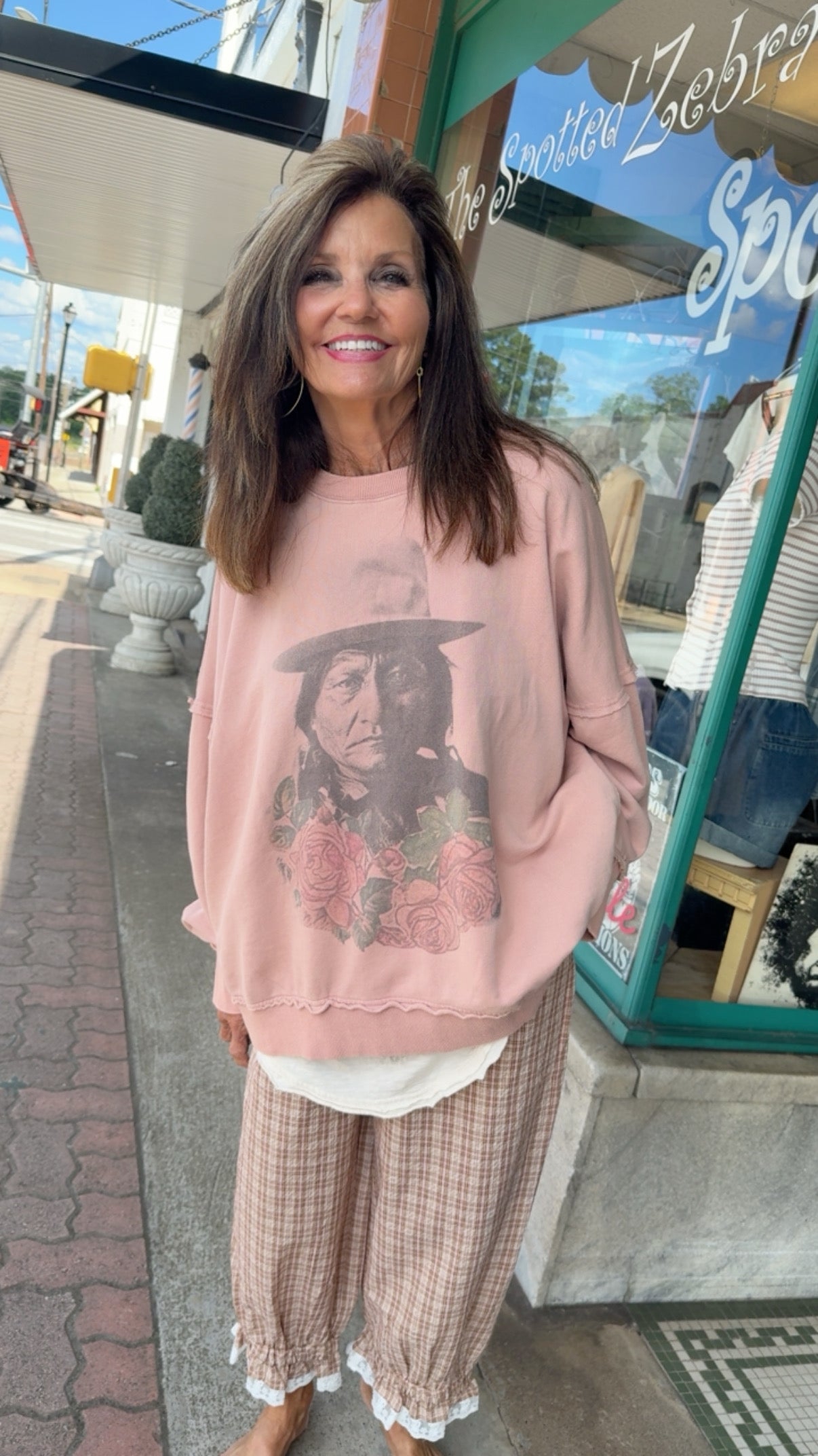 Prairie Rose Indian Chief Oversized Sweatshirt