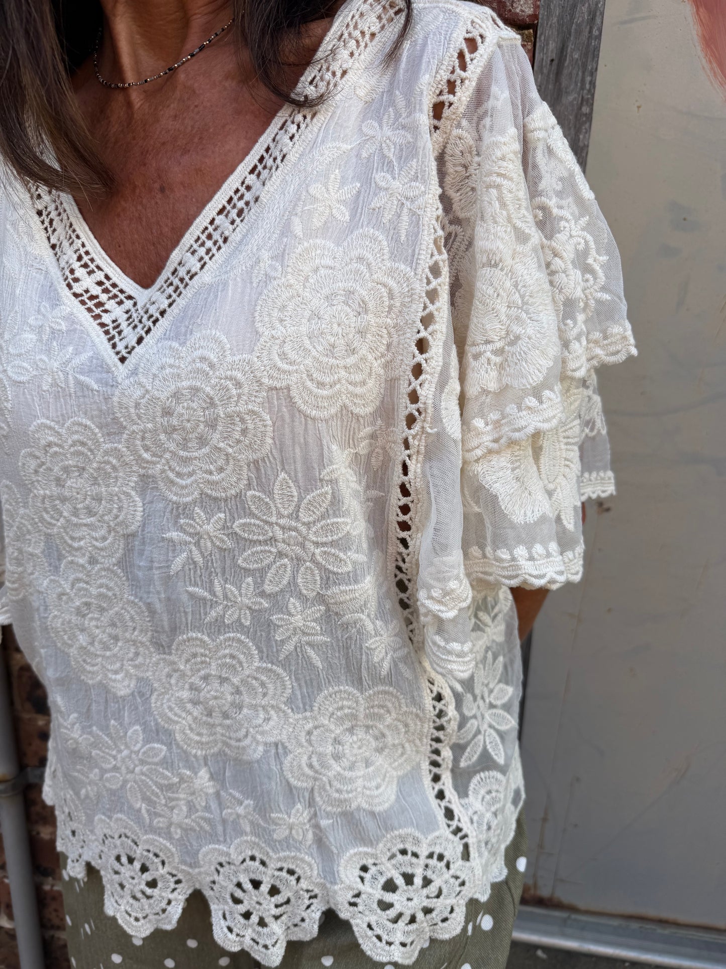 Lace Be Honest Embroidered Blouse