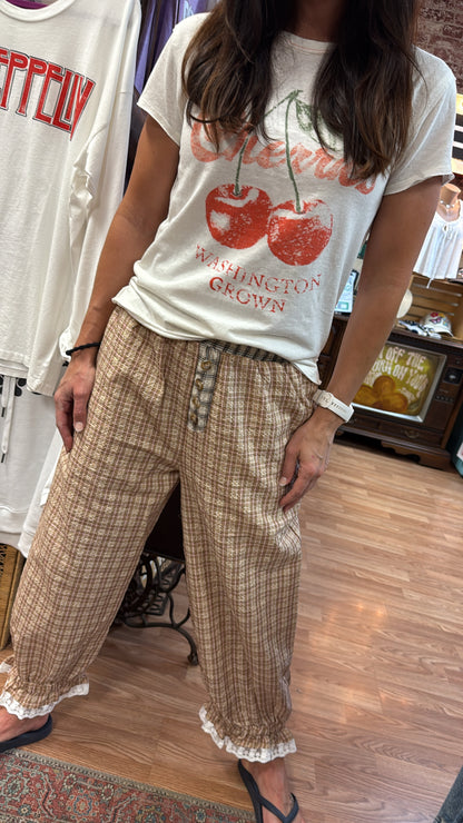 Plaid Cotton Bloomer Pants