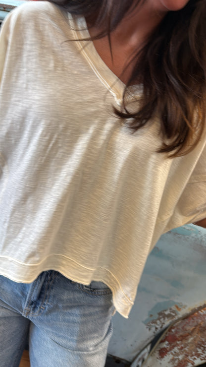 Crop V-Neck Tee