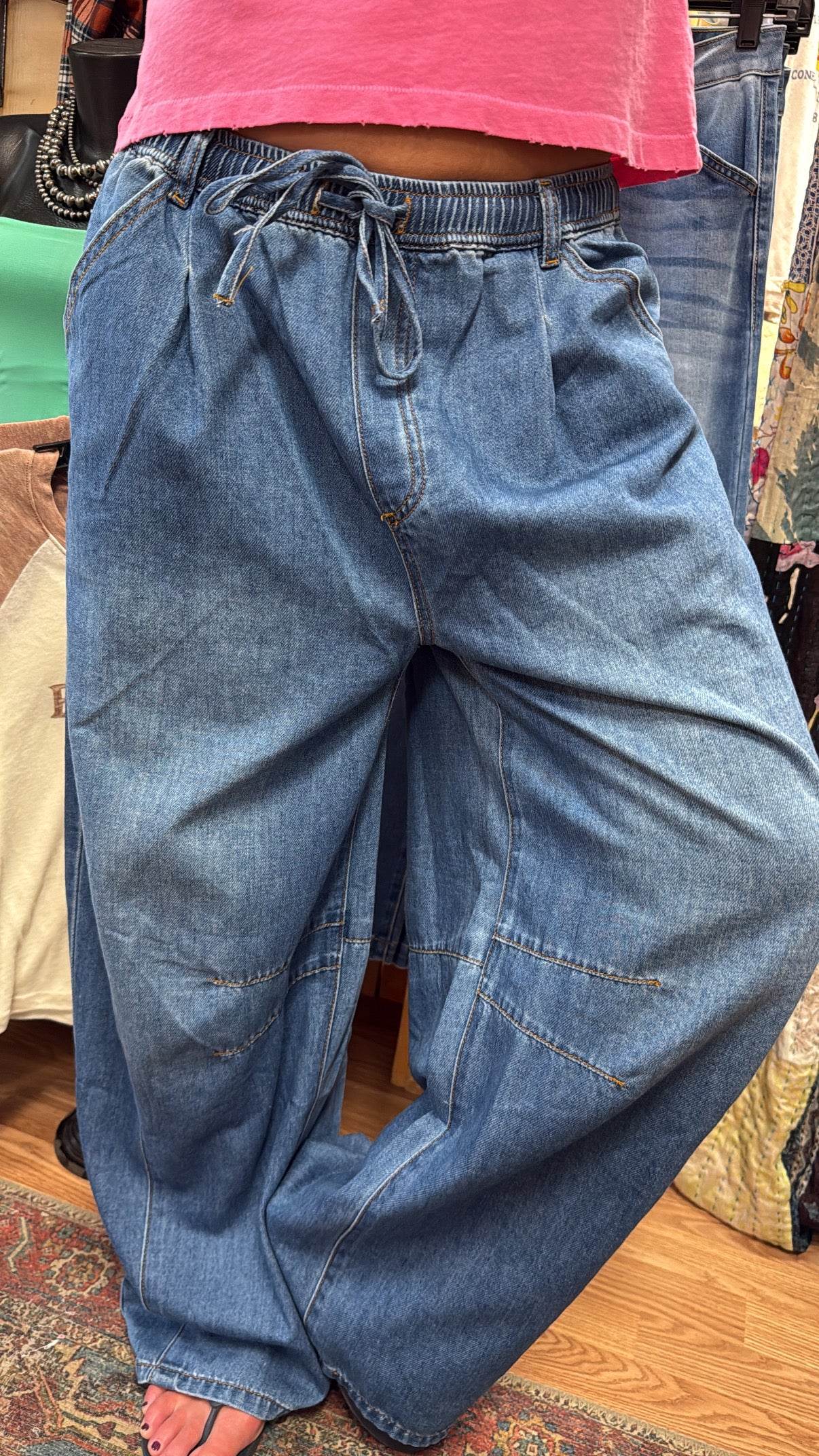 Baggie Pull-On Denim Jeans