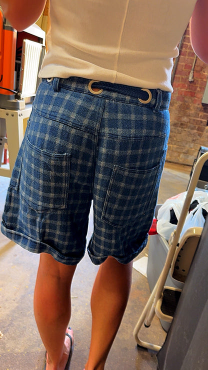 Blue Plaid Rope Shorts