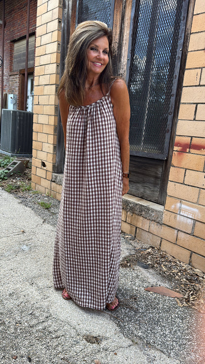 Sweet Magnolia Gingham Maxi Dress
