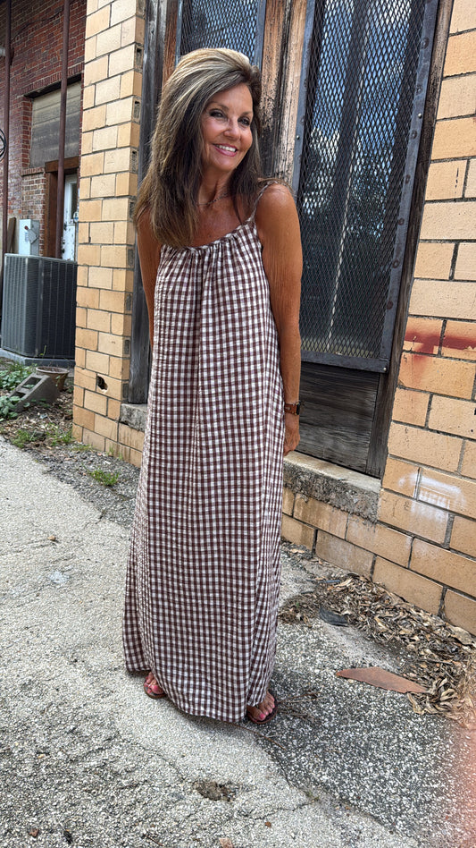 Sweet Magnolia Gingham Maxi Dress