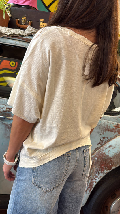 Crop V-Neck Tee