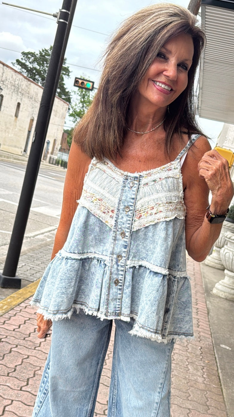 Washed Denim Tank
