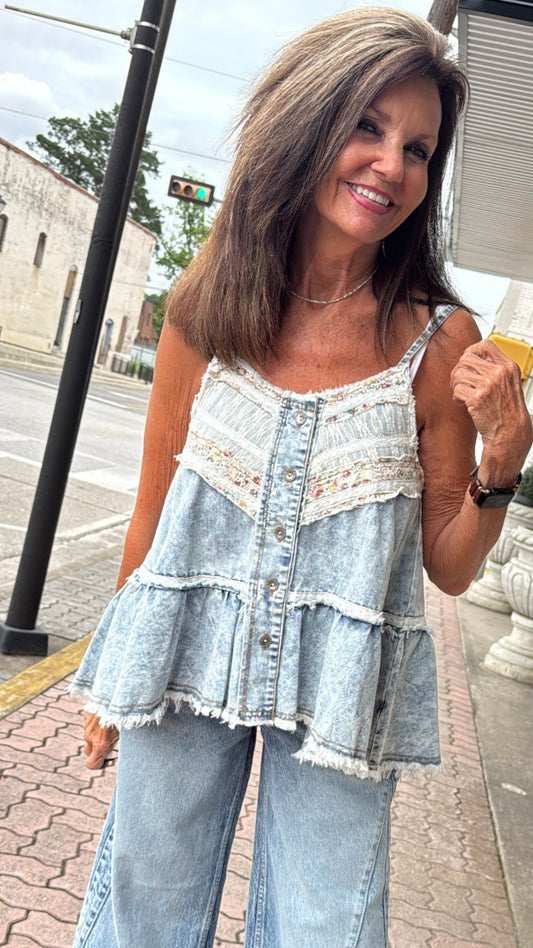 Washed Denim Tank