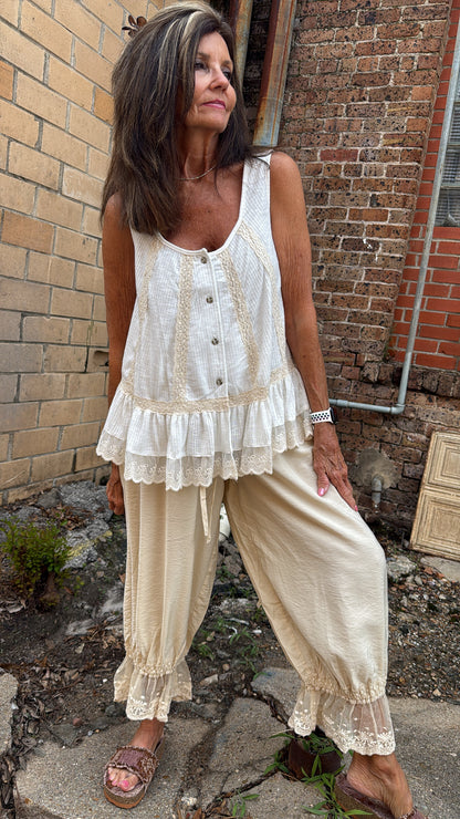 Lace Trim Babydoll Tank
