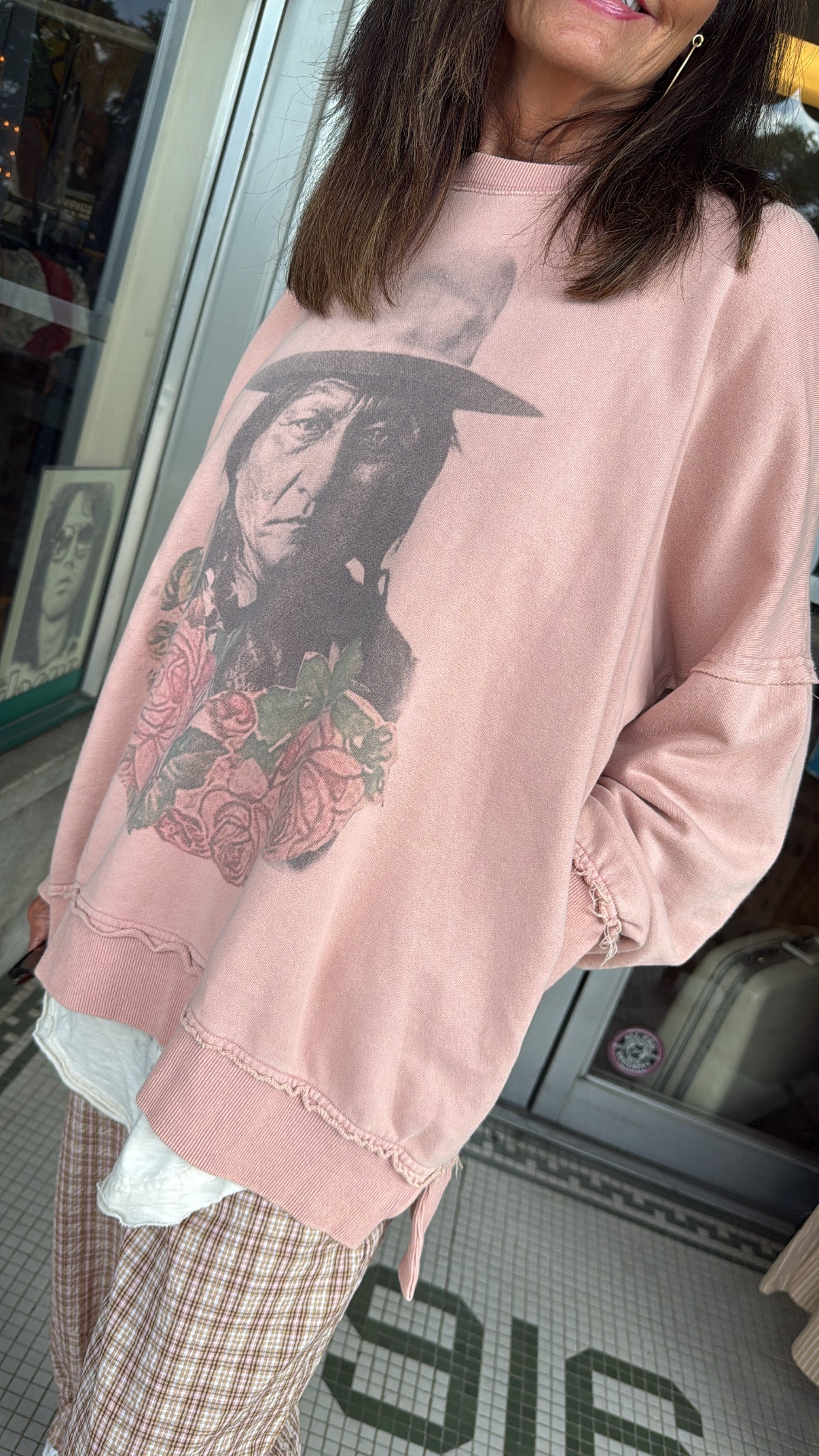 Prairie Rose Indian Chief Oversized Sweatshirt