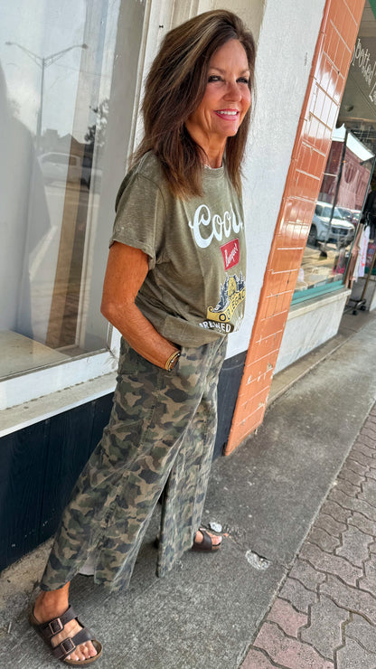 Camo Tulip Flare Pants