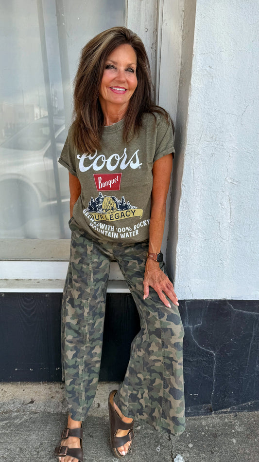 Camo Tulip Flare Pants