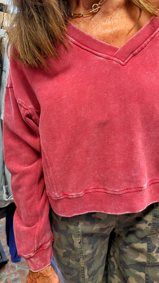 Cider Wash V-Neck Sweater
