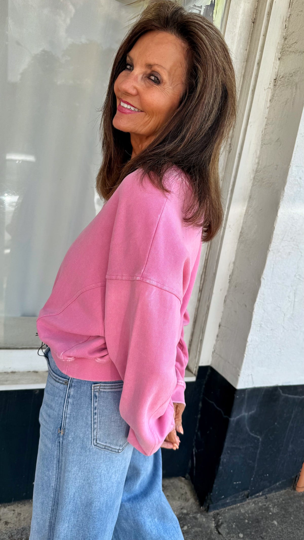 Blush Wash Crop V-Neck