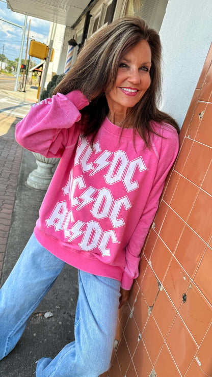 AC/DC Bolt Pink Sweatshirt