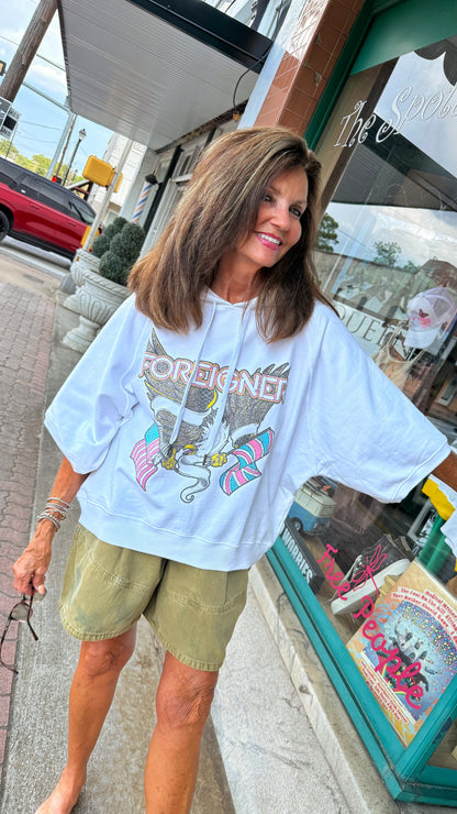 Foreigner Eagle Crop Hoodie