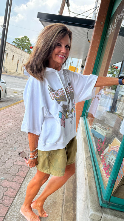 Foreigner Eagle Crop Hoodie