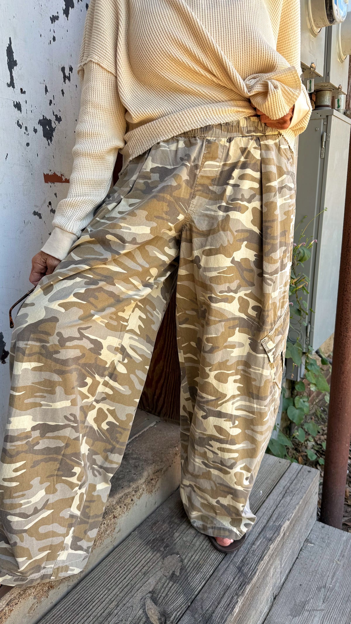 Oversized Camo Barrel Pants