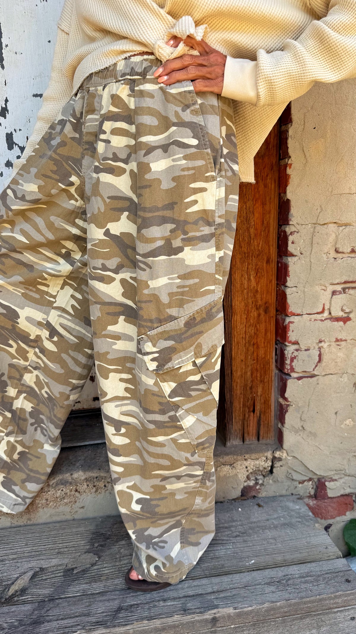 Oversized Camo Barrel Pants