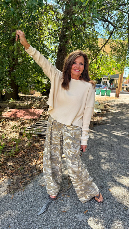Oversized Camo Barrel Pants