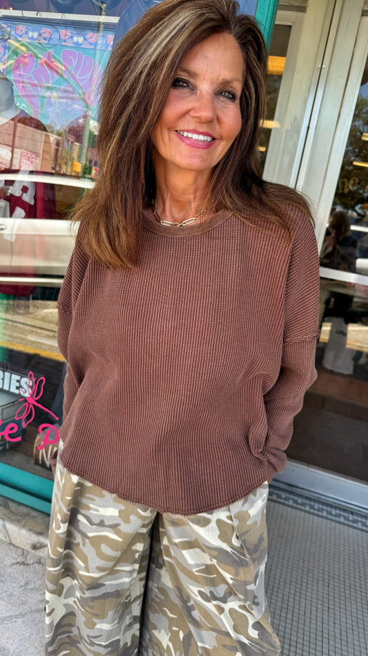 Mocha Wash Thermal Top