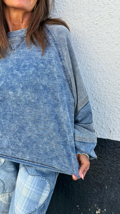 Denim Swing Knit Top