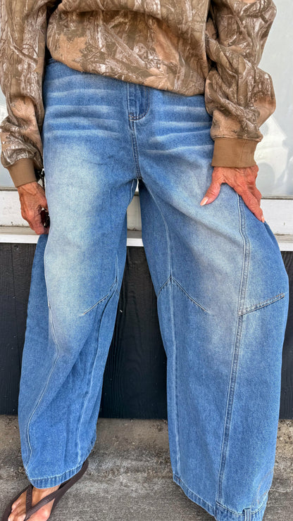 High Waist Barrel Jeans