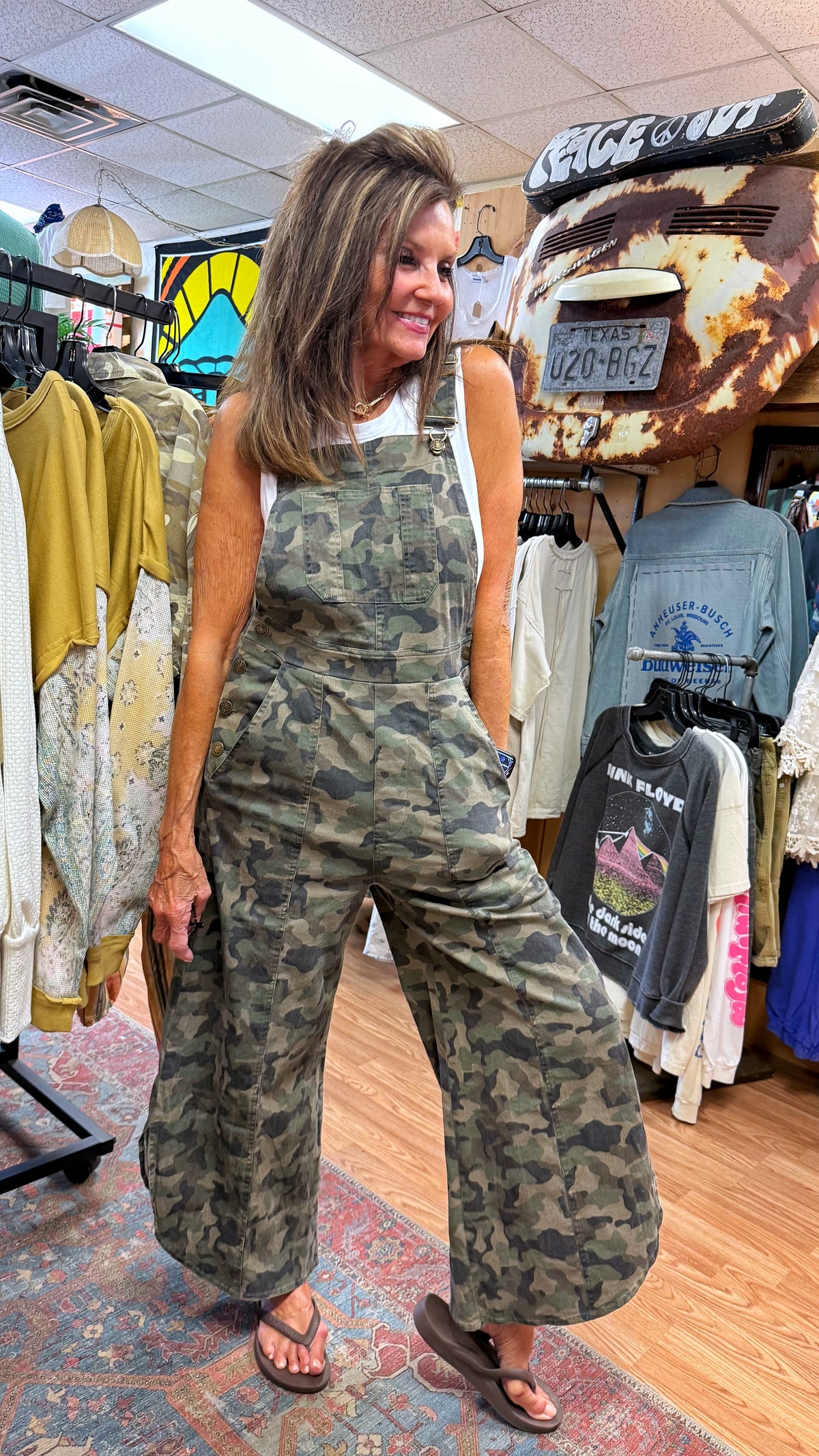 Camo Tulip Wash Overalls