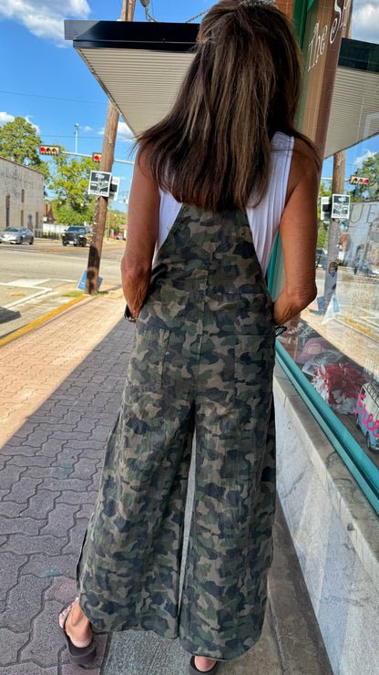 Camo Tulip Wash Overalls