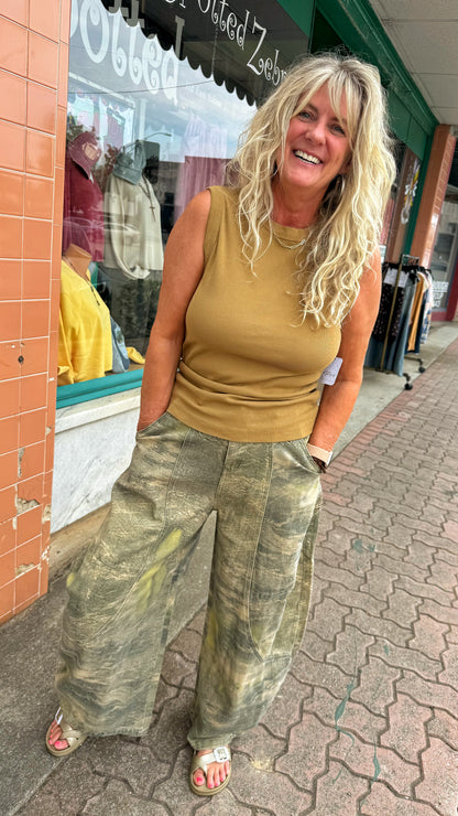Camel Ribbed Tank