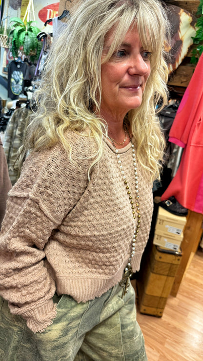 Dark Taupe Crop Sweater