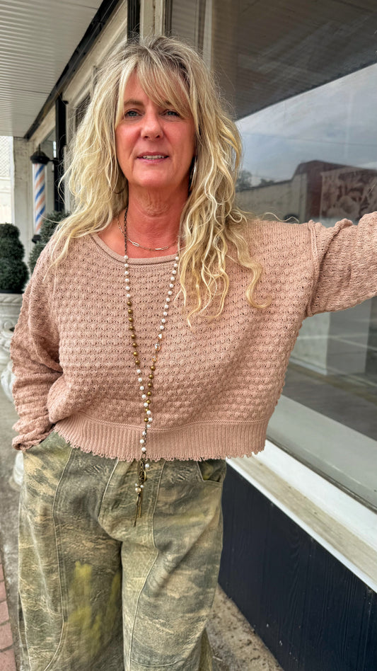 Dark Taupe Crop Sweater