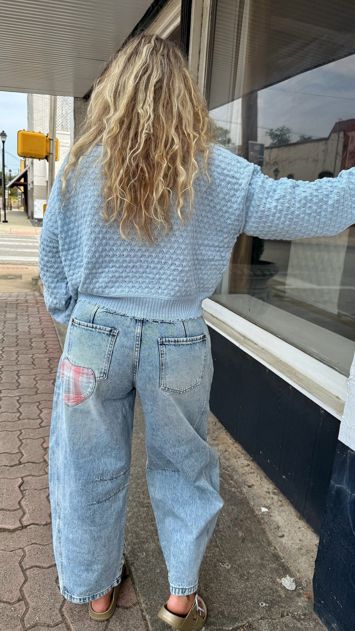 Ice Blue Crop Sweater