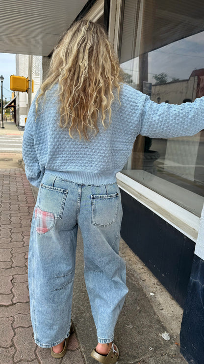 Ice Blue Crop Sweater
