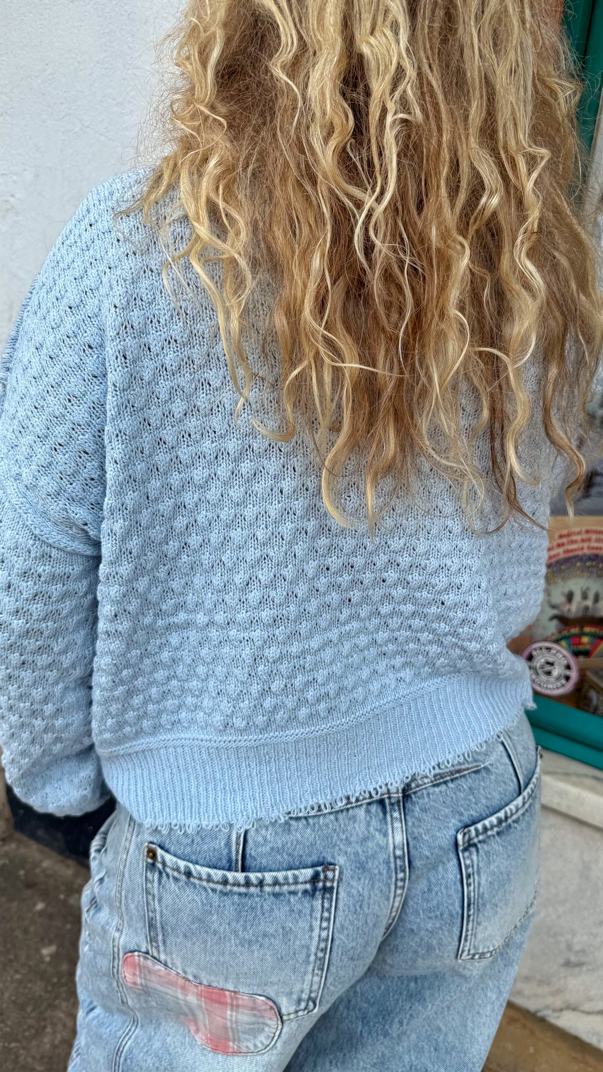 Ice Blue Crop Sweater