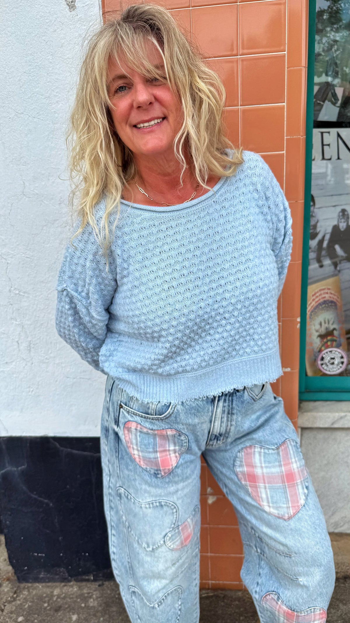 Ice Blue Crop Sweater