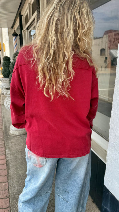 Dark Red Cozy Soft Top
