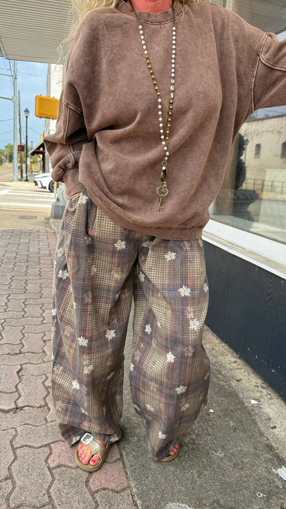 Dark Brown Washed Sweatshirt