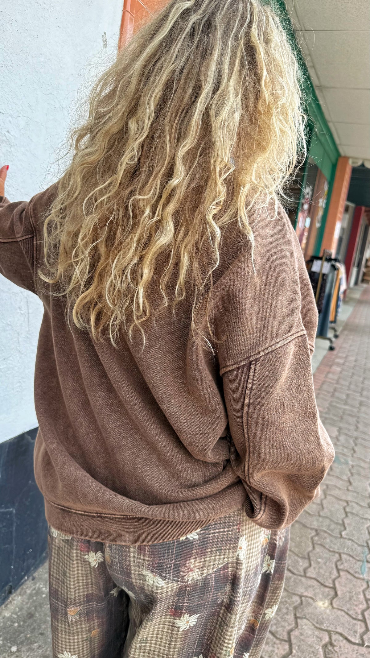 Dark Brown Washed Sweatshirt