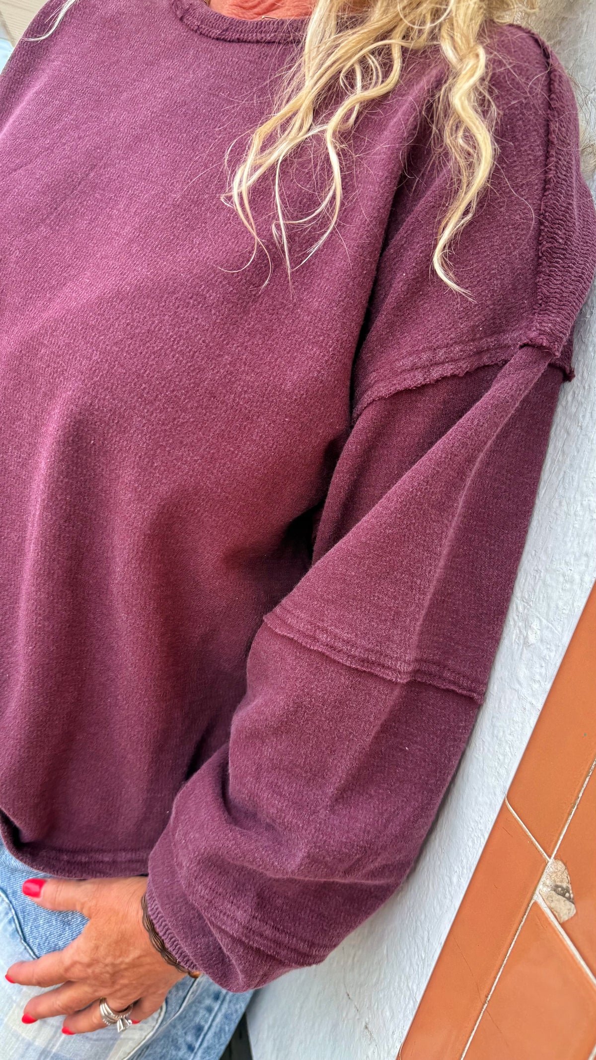 Dark Cherry Cotton Sweatshirt