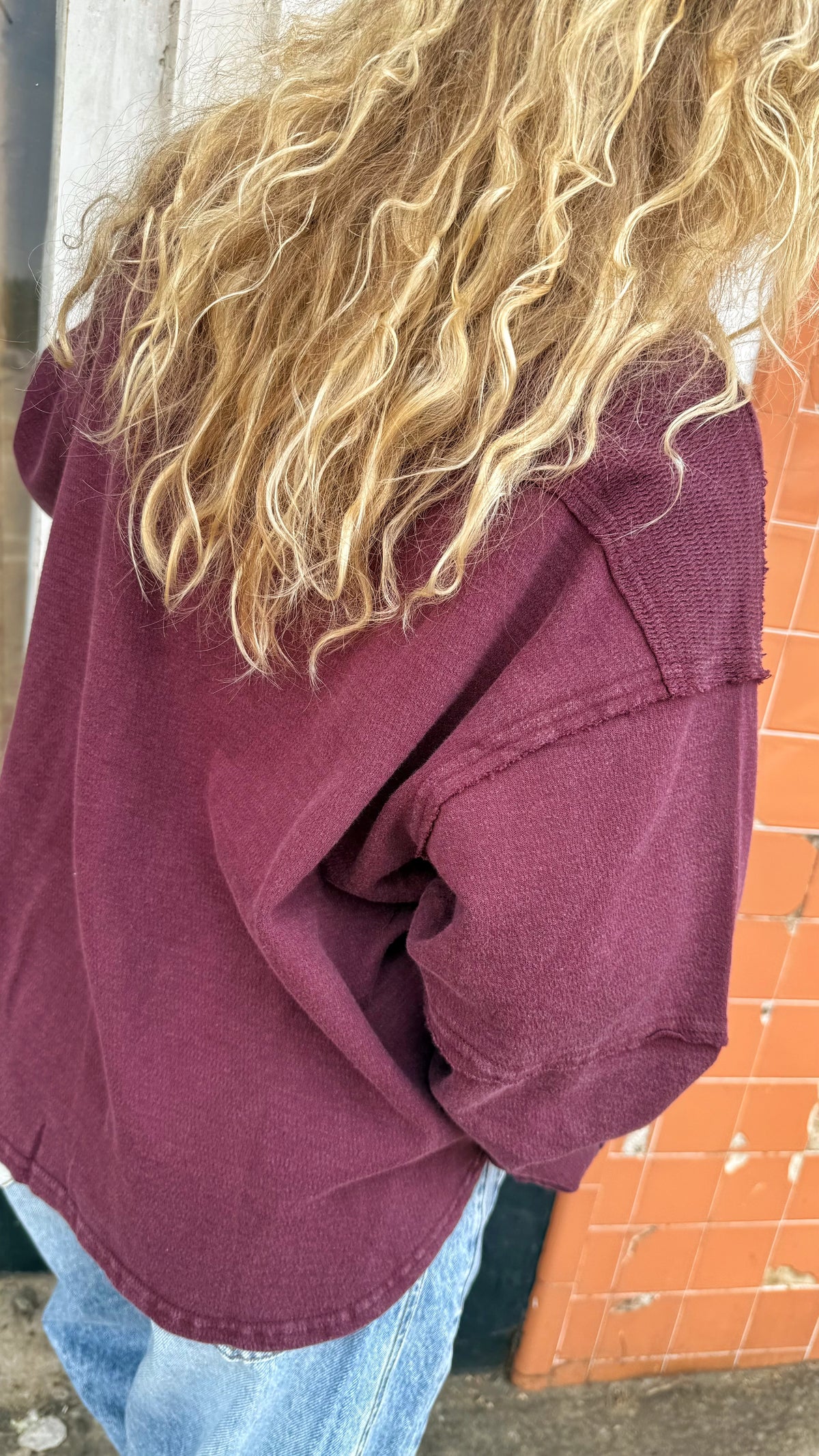 Dark Cherry Cotton Sweatshirt
