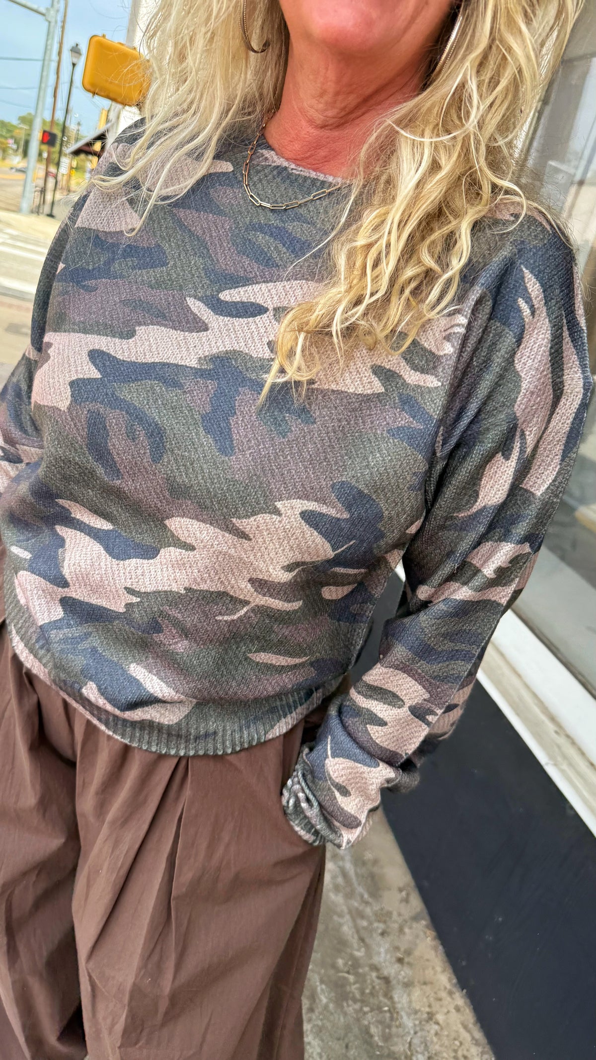 Vintage Camo Bloom Sweater
