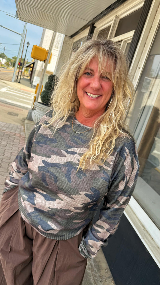 Vintage Camo Bloom Sweater