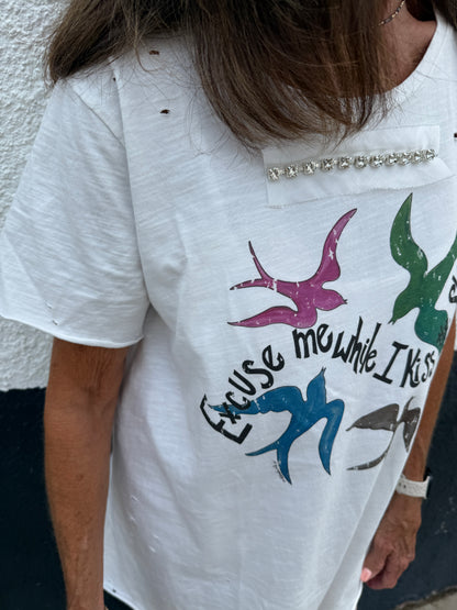 Kiss the Sky Distressed Graphic Tee