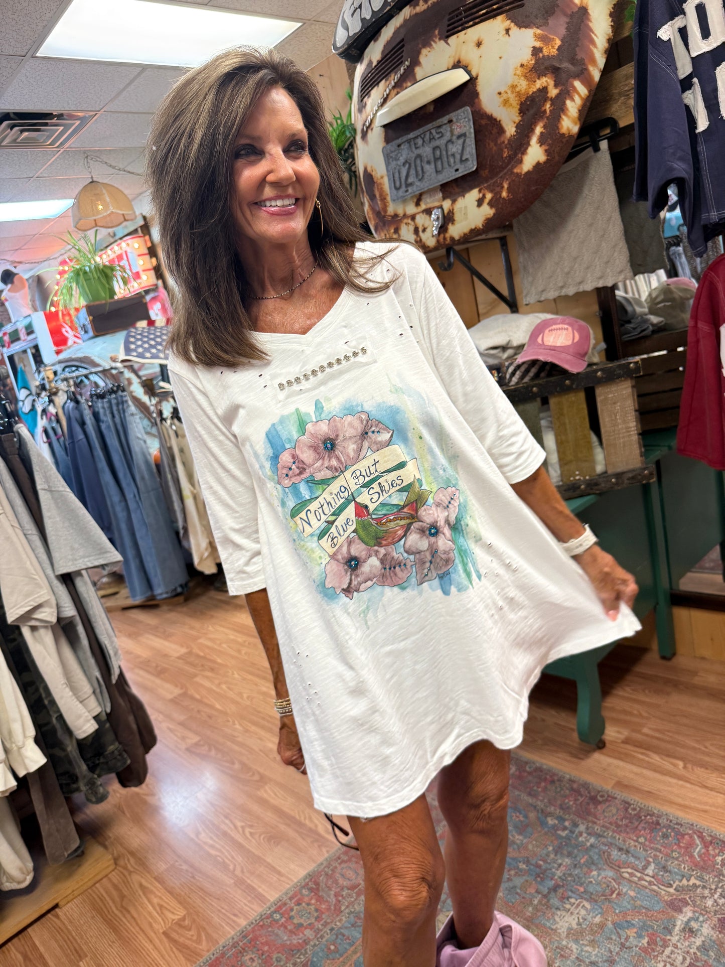 Nothing But Blue Skies Tunic Dress