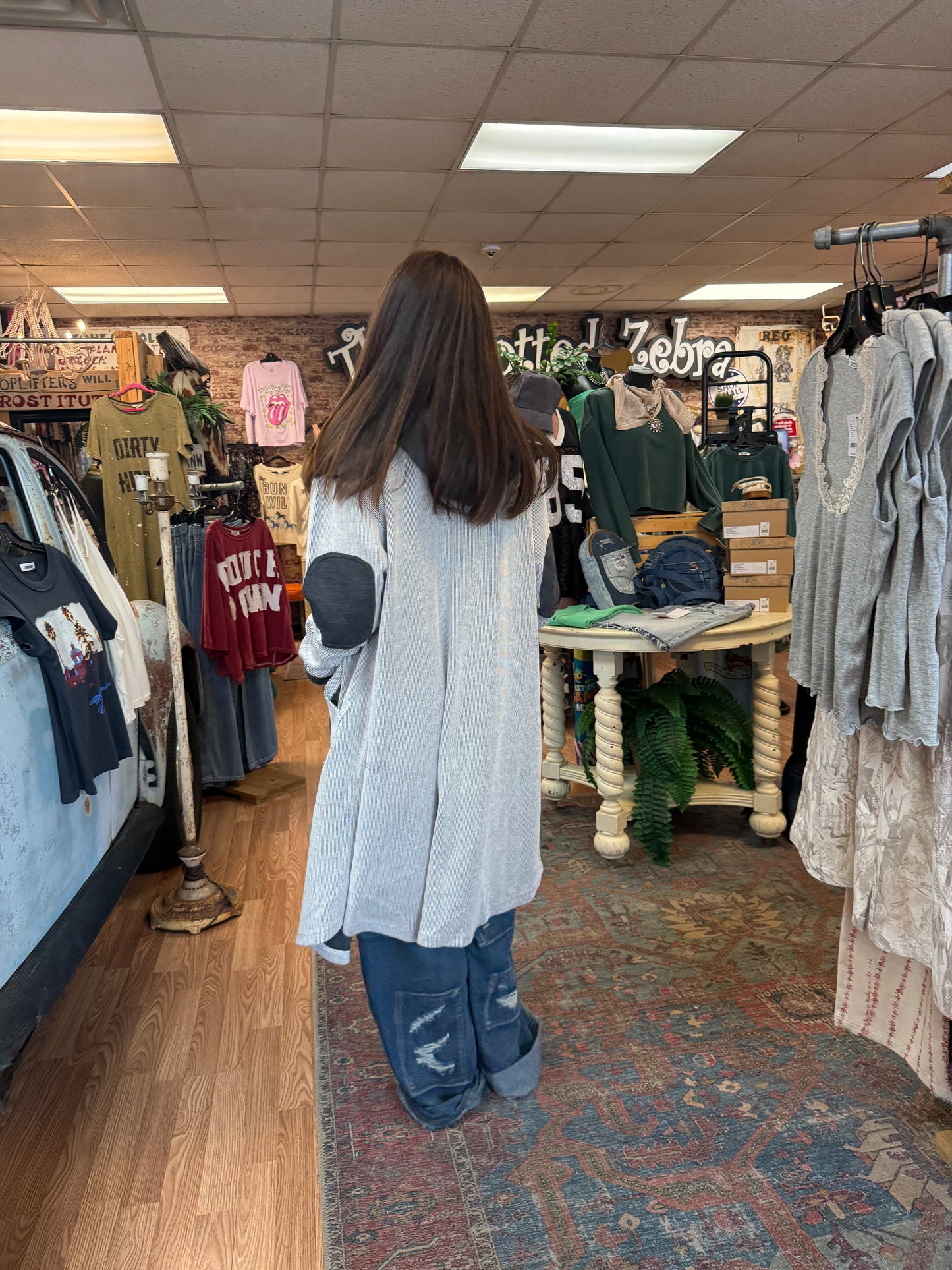 Drifter Pinstripe Hooded Duster